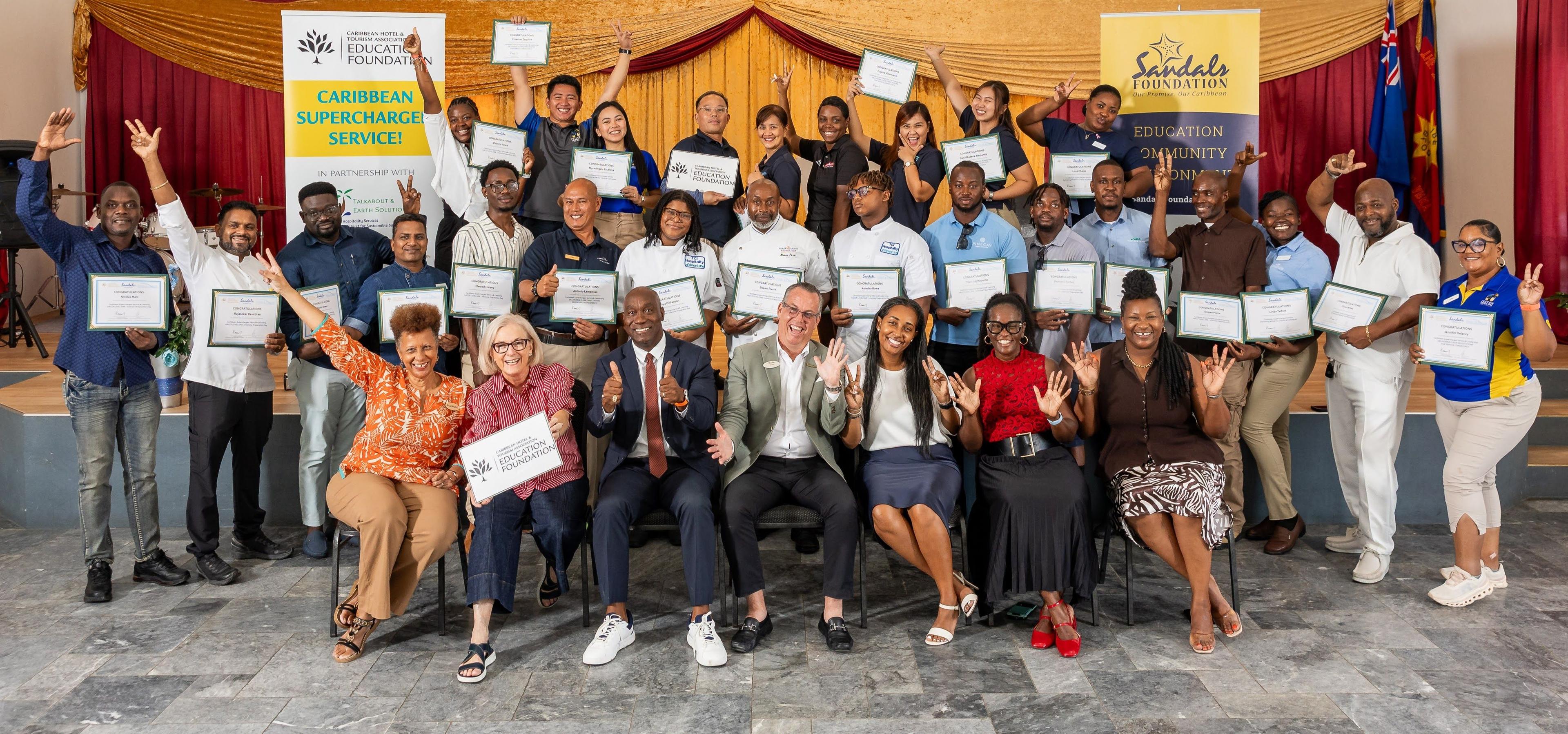 Participants of the Professional Development Program for Hospitality Professionals in the Turks & Caicos Islands celebrates during their recognition ceremony on October 20.